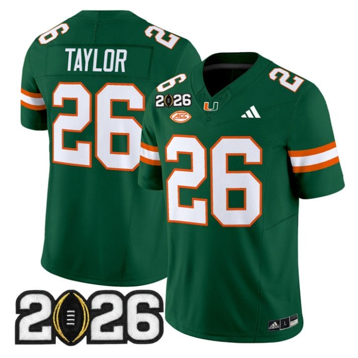 Alternative view of Sean Taylor Jersey #26 Miami Hurricanes 2026 CFP Final Patch Stitched Black