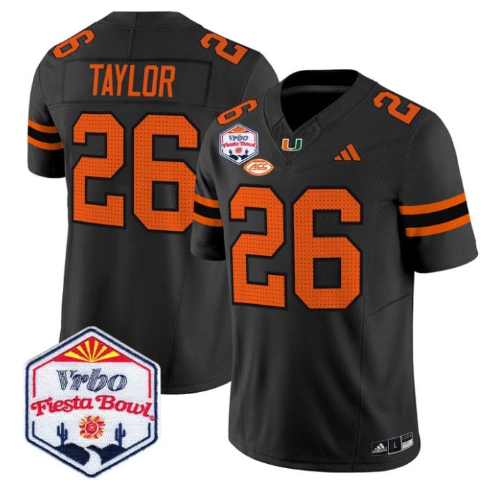 Sean Taylor Jersey #26 Miami Hurricanes 2026 Fiesta Bow Patch Stitched