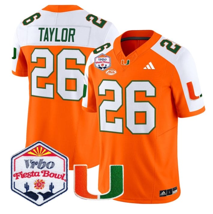 Sean Taylor Jersey #26 Miami Hurricanes 2026 Fiesta Bow Patch Stitched - Image 3