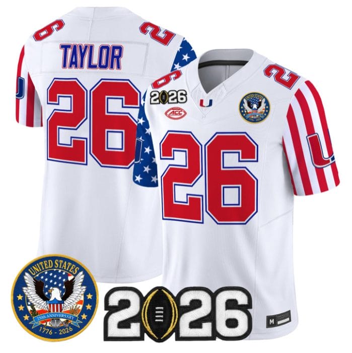 Sean Taylor Jersey #26 Miami Hurricanes America 250 Edition 2026 CFP Patch Stitched - Image 3