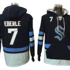 Seattle Kraken #7 Jordan Eberle Navy One Front Pocket Pullover Hoodie
