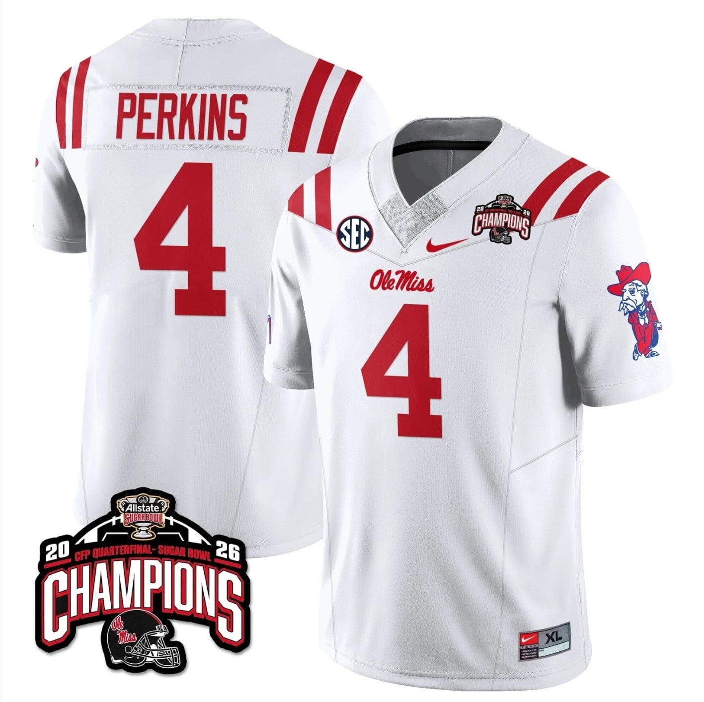 Suntarine Perkins Jersey #4 Ole Miss Sugar Bowl Champions Stitched - Image 5
