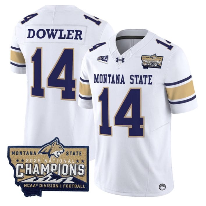 Taco Dowler Jersey #14 Montana State Bobcats 2025 National Champions Gold - Image 4