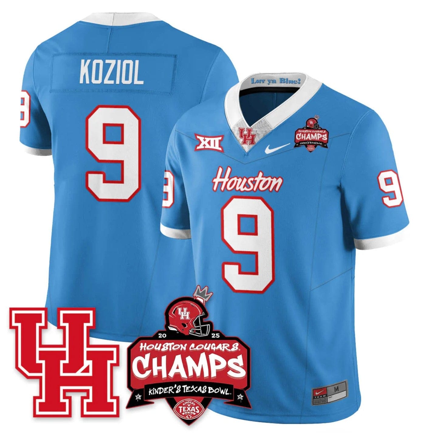 Tanner Koziol Jersey #9 Houston Cougar 2025 Texas Bowl Champions - Image 3