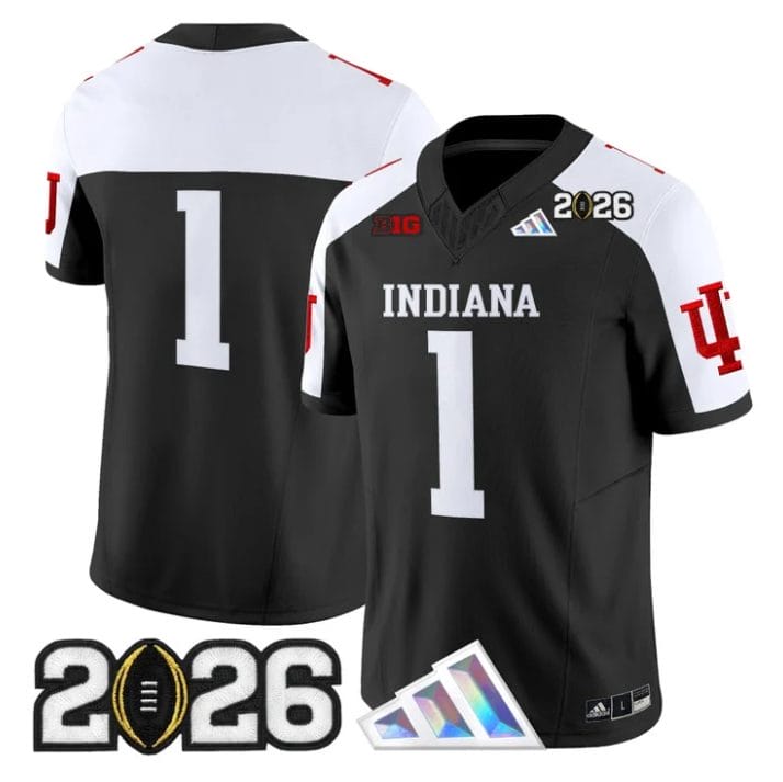 Team Jersey #1 Indiana Hoosiers 2026 CFP Final V3 Patch Stitched