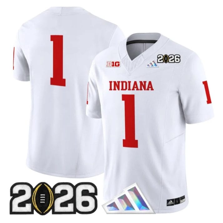 Team Jersey #1 Indiana Hoosiers 2026 CFP Final V3 Patch Stitched - Image 5
