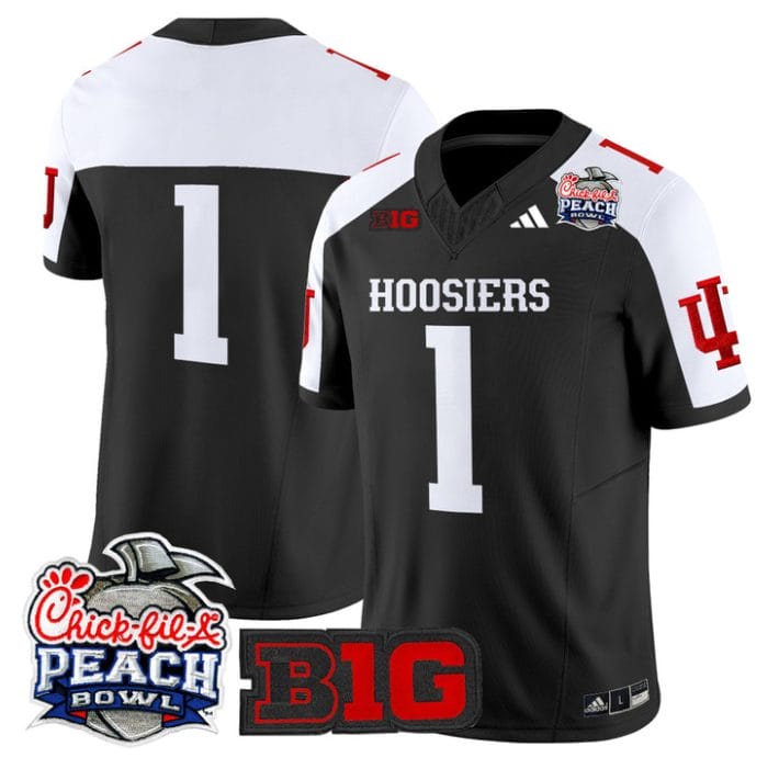 Team Jersey #1 Indiana Hoosiers 2026 Peach Bowl Patch Stitched