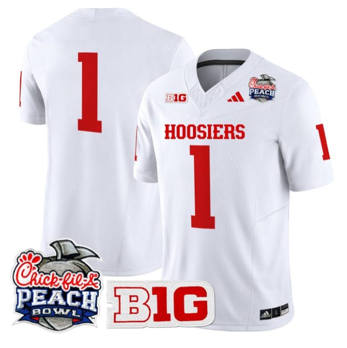 Team Jersey #1 Indiana Hoosiers 2026 Peach Bowl Patch Stitched - Image 5
