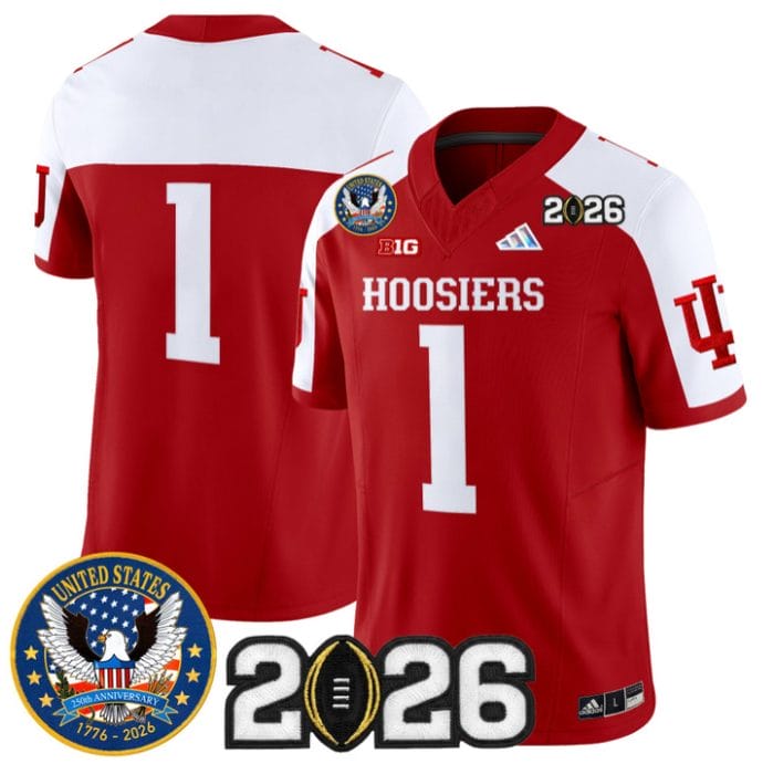Team Jersey #1 Indiana Hoosiers United States 250th 2026 Stitched - Image 3