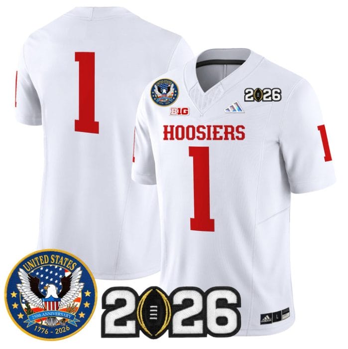 Team Jersey #1 Indiana Hoosiers United States 250th 2026 Stitched - Image 5