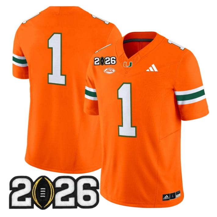 Team Jersey #1 Miami Hurricanes 2026 CFP Final Patch Limited Stitched Black - Image 4