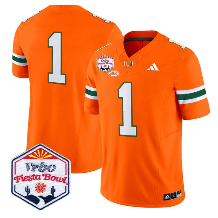 Team Jersey #1 Miami Hurricanes 2026 Fiesta Bow Patch Stitched - Image 4