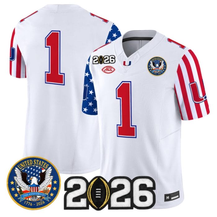 Team Jersey #1 Miami Hurricanes America 250 Edition 2026 CFP Patch Stitched - Image 3