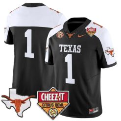 Team Jersey #1 Texas Longhorns 2025 State Map Citrus Bowl Patch Stitched