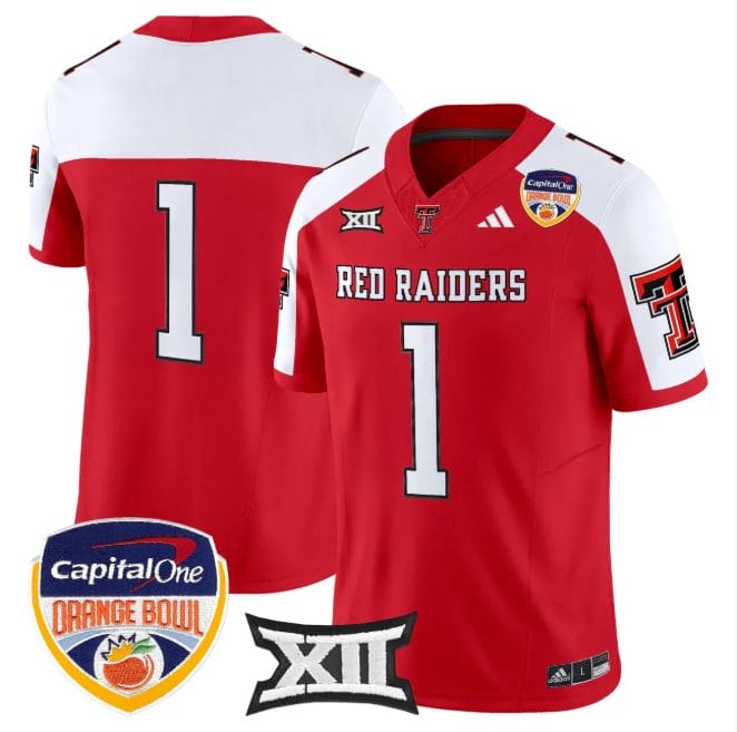 Team Jersey #1 Texas Tech 2025 Orange Bowl Patch V2 Limited Stitched - Image 3