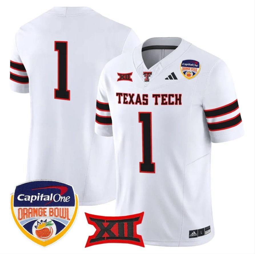 Team Jersey #1 Texas Tech 2025 Orange Bowl Patch V2 Limited Stitched - Image 5
