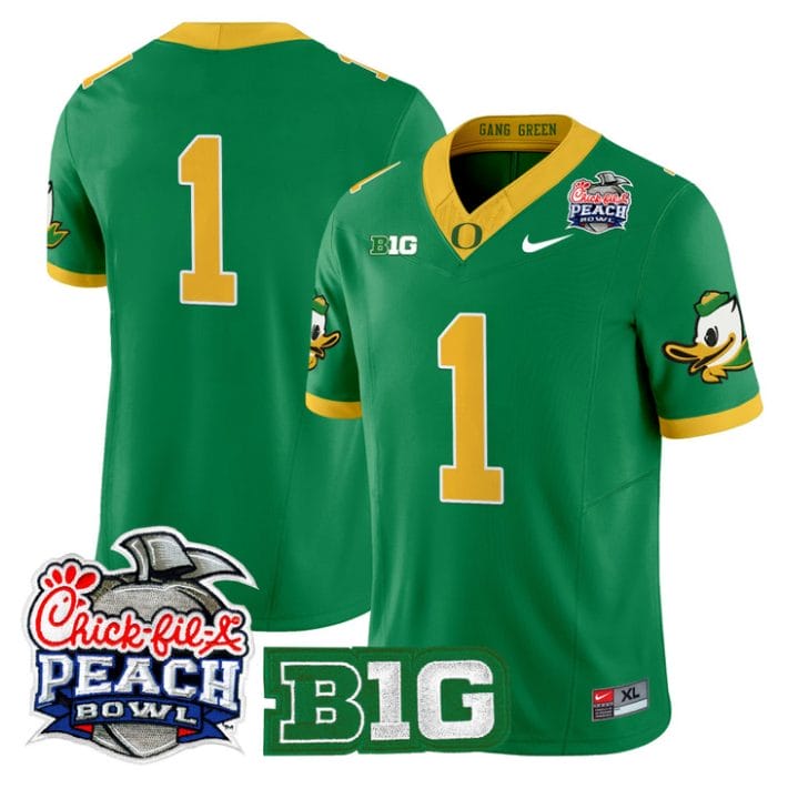 Alternative view of Team Jersey #541 Oregon Ducks 2026 Peach Bowl Patch Limited Stitched