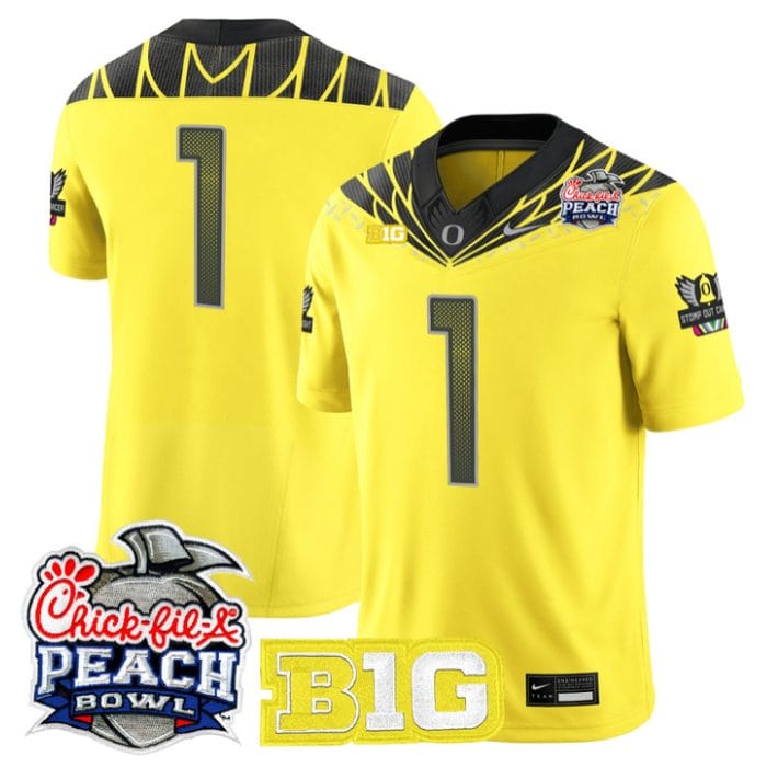 Team Jersey #541 Oregon Ducks 2026 Peach Bowl Patch Limited Stitched - Image 5