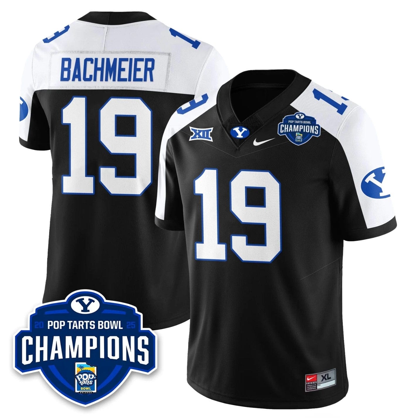 Tiger Bachmeier Jersey #19 BYU Cougars 2025 Pop-Tarts Bowl Champions