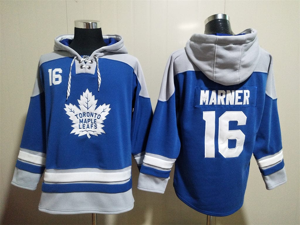 Toronto Maple Leafs #16 Mitchell Marner Pullover Hoodie Blue