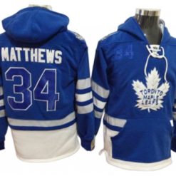 Toronto Maple Leafs #34 Auston Matthews One Front Pocket Pullover Hoodie Blue
