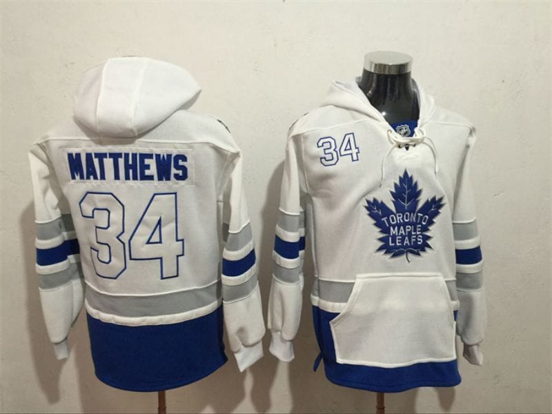 Toronto Maple Leafs #34 Auston Matthews Pullover Hoodie White