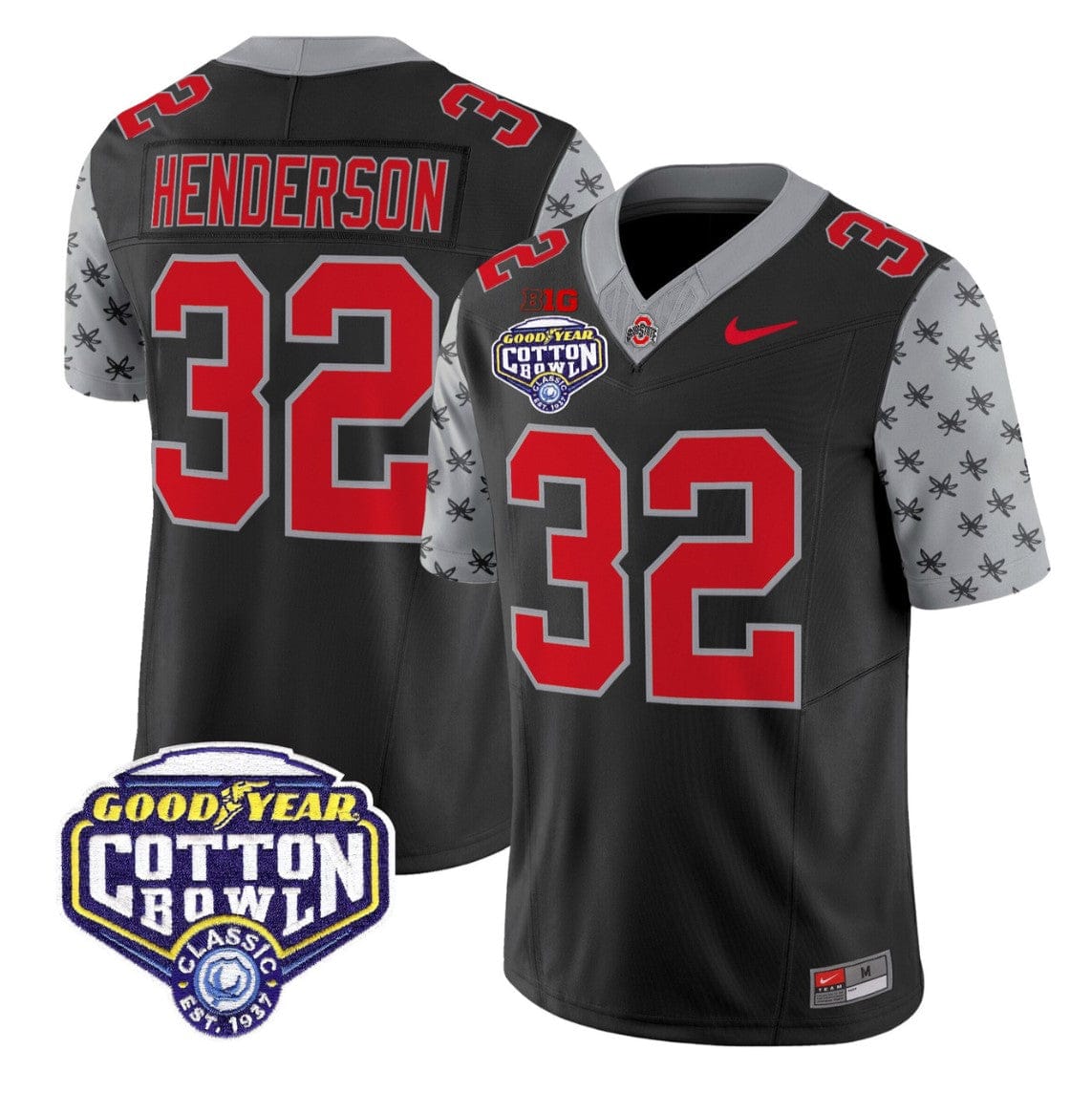 Alternative view of Treveyon Henderson Jersey #32 Ohio State 2025 Cotton Bowl Stitched