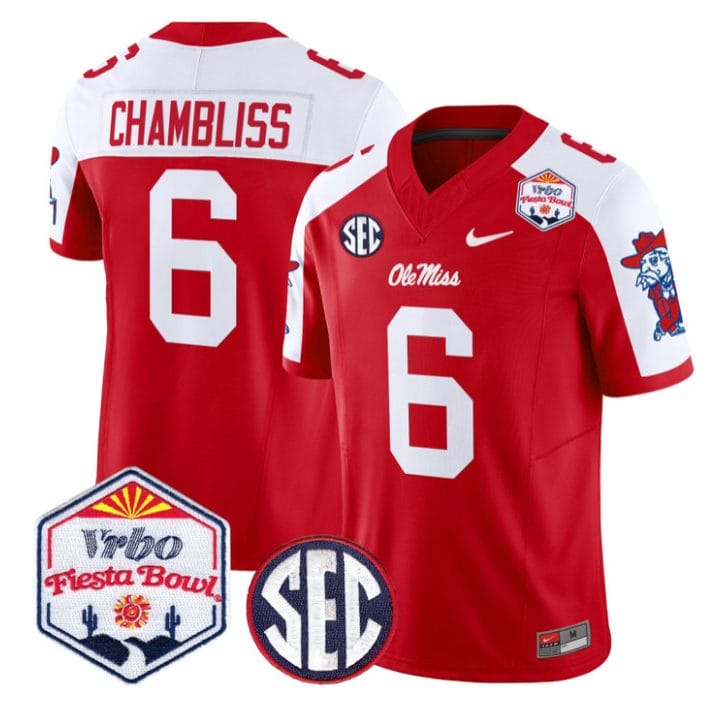 Trinidad Chambliss Jersey #6 Ole Miss Rebels 2026 Fiesta Bow Stitched - Image 3