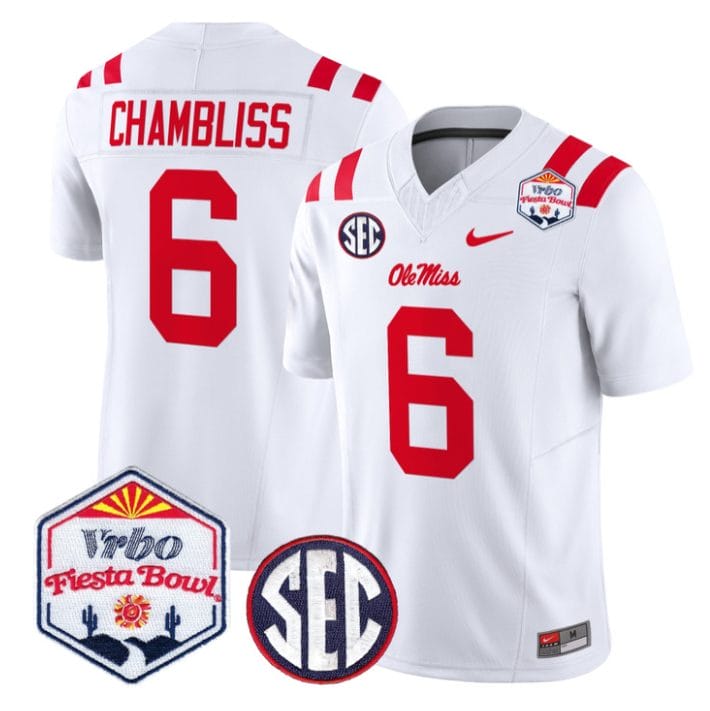 Trinidad Chambliss Jersey #6 Ole Miss Rebels 2026 Fiesta Bow Stitched - Image 5