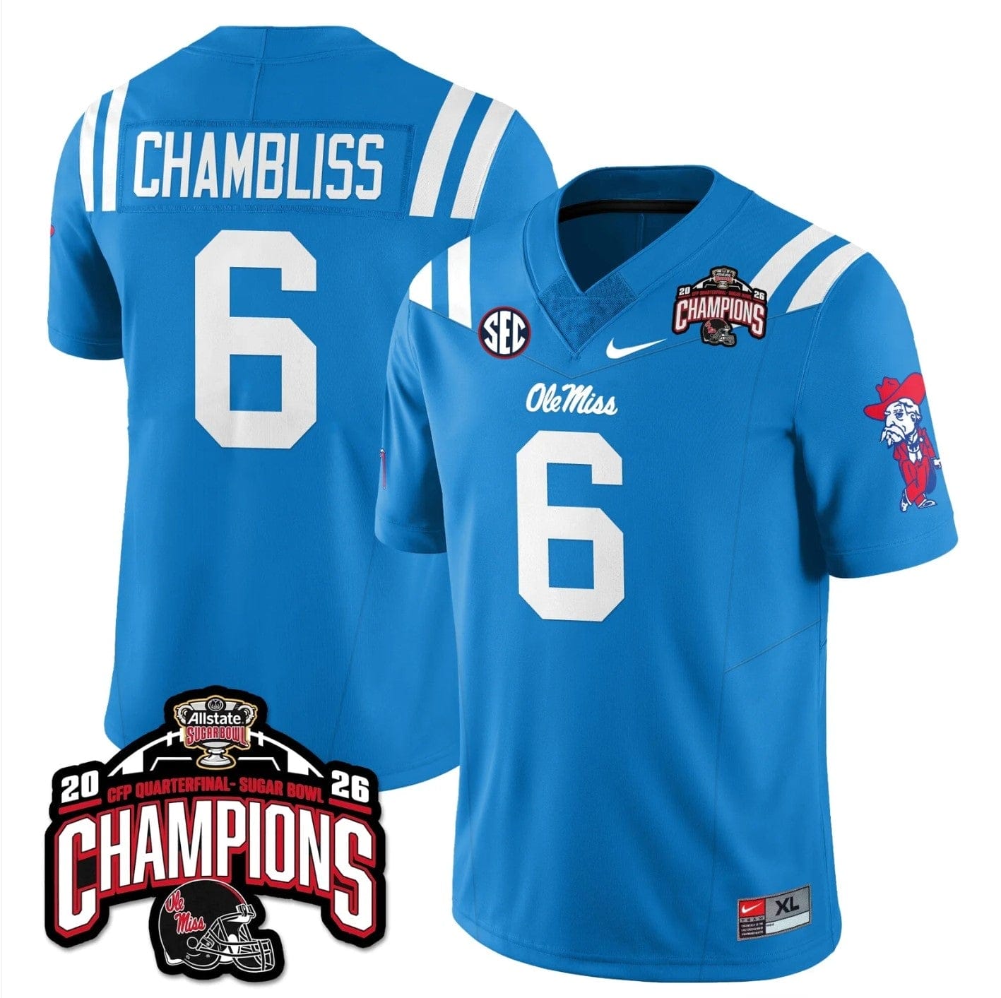 Trinidad Chambliss Jersey #6 Ole Miss Sugar Bowl Champions Stitched