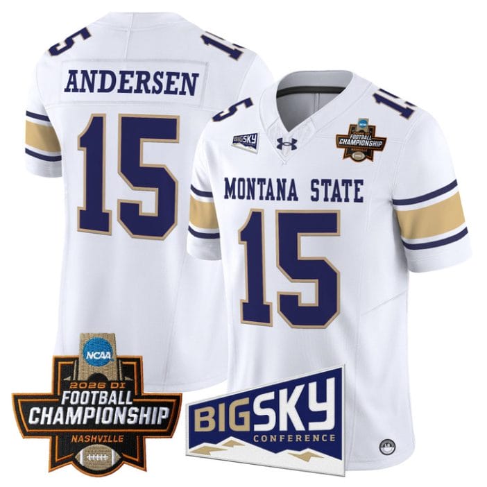 Troy Andersen Jersey #15 Montana State Bobcats 2026 Football Championship White