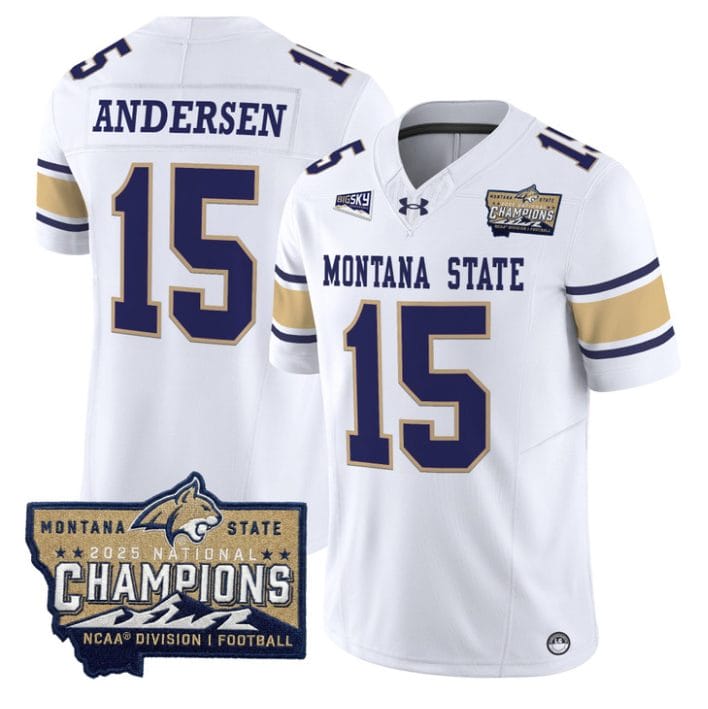 Troy Andersen Jersey #15 Montana State Bobcats 2025 National Champions Gold - Image 4