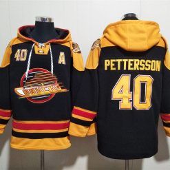 Vancouver Canucks #40 Elias Pettersson Pullover Hoodie Black