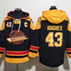 Vancouver Canucks #43 Quinn Hughes Pullover Hoodie Black