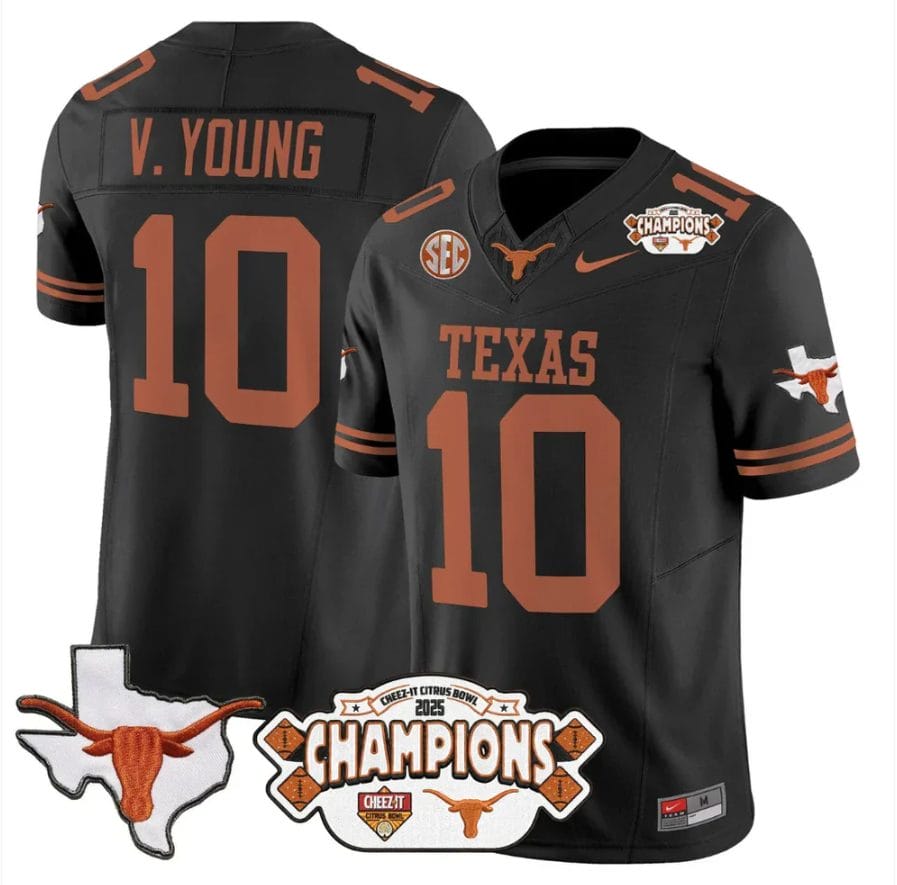 Vince Young Jersey #10 Texas 2025 State Map Citrus Bowl Champions Stiched - Image 2