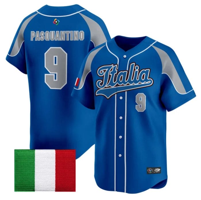 Alternative view of Vinnie Pasquantino Jersey #9 Team Italy 2026 World Baseball Stitched