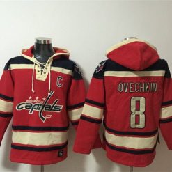 Washington Capitals #8 Alex Ovechkin Red Ageless Must-Have Lace-Up Pullover Hoodie