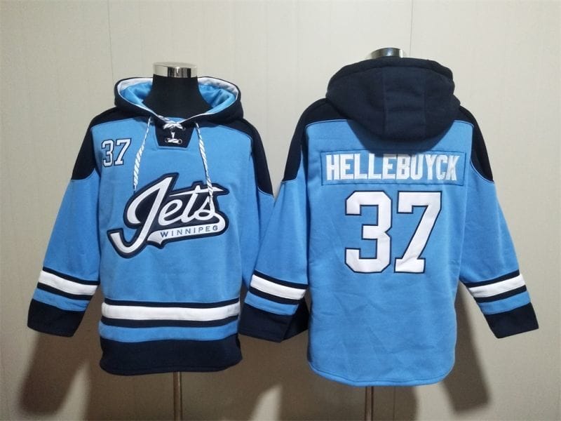 Winnipeg Jets #37 Connor Hellebuyck Pullover Hoodie