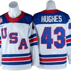 2026 Winter Olympics Team USA #43 Quinn Hughes White Hockey Jersey by Hockey David