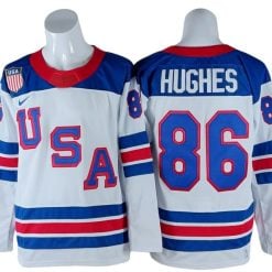 2026 Winter Olympics Team USA #86 Jack Hughes White Hockey Jersey by Hockey David