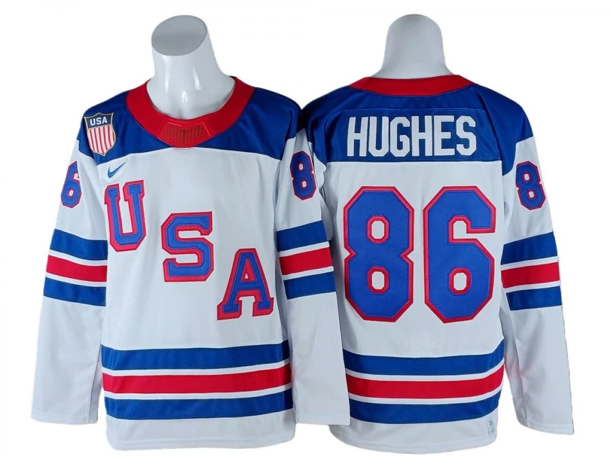 2026 Winter Olympics Team USA #86 Jack Hughes White Hockey Jersey by Hockey David
