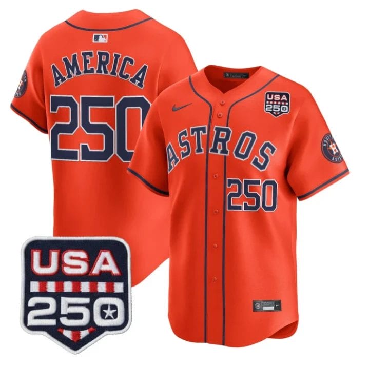 America Jersey #250 Houston Astros 250 USA Patch Limited Stitched by My Store