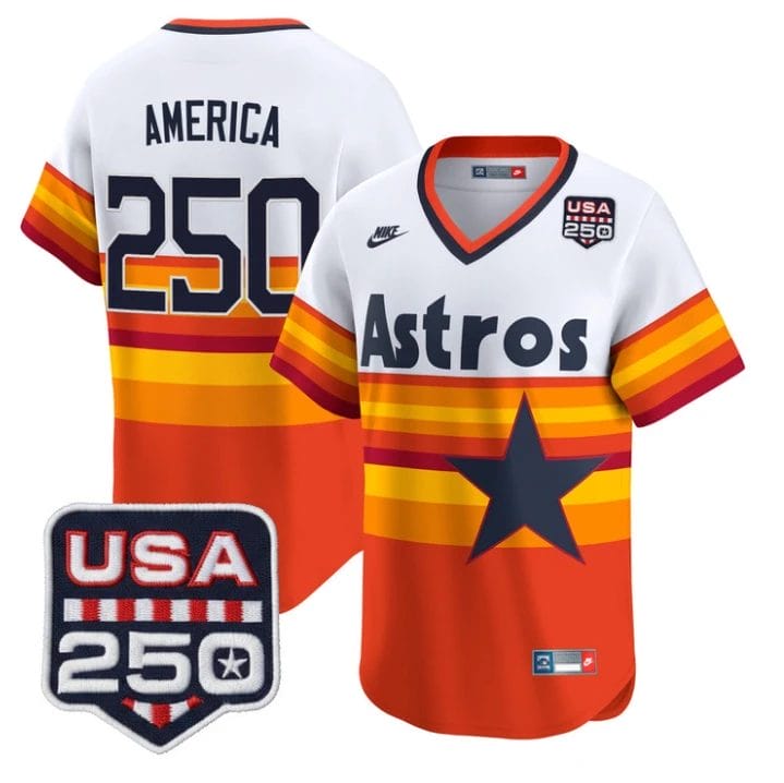 America Jersey #250 Houston Astros 250 USA Patch Limited Stitched by My Store