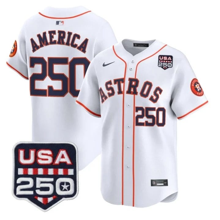 America Jersey #250 Houston Astros 250 USA Patch Limited Stitched by My Store