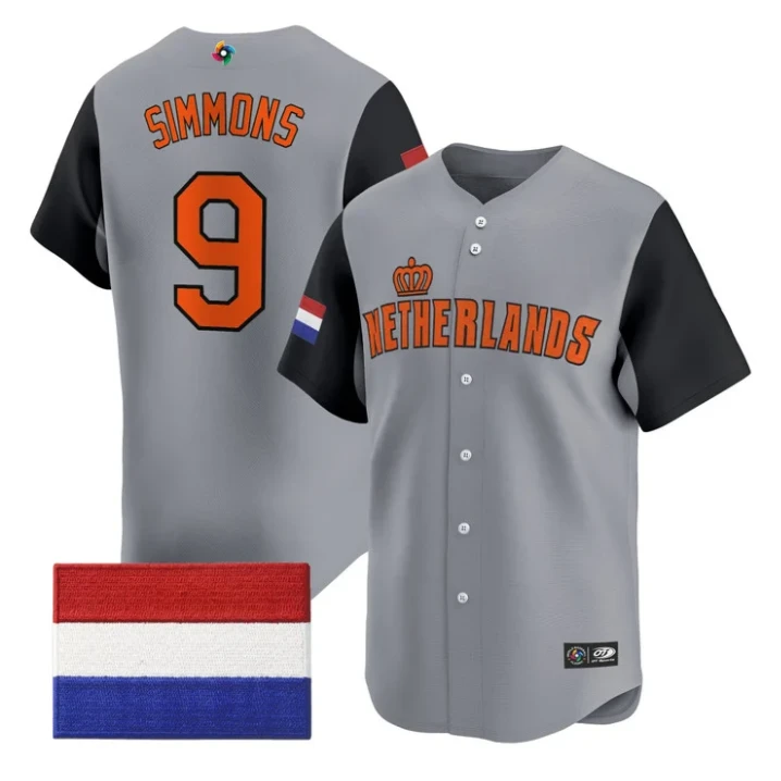 Andrelton Simmons Jersey #9 Team Netherlands 2026 World Baseball by My Store