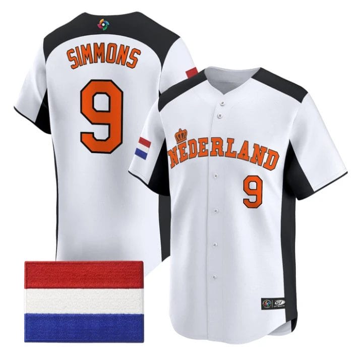 Andrelton Simmons Jersey #9 Team Netherlands 2026 World Baseball by My Store