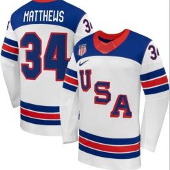 Auston Matthews Jersey Team USA Winter Olympics 2026 Hockey Premium STITCHED White by Hockey David