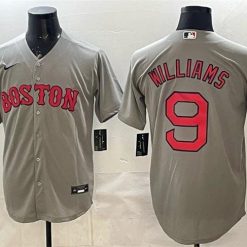 Boston Red Sox #9 Ted Williams Grey Cool Base Stitched Baseball Jersey by My Store