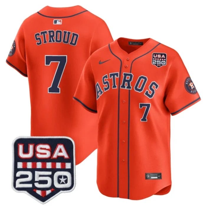 CJ Stroud Jersey #7 Houston Astros 250 USA Patch Limited Stitched by My Store