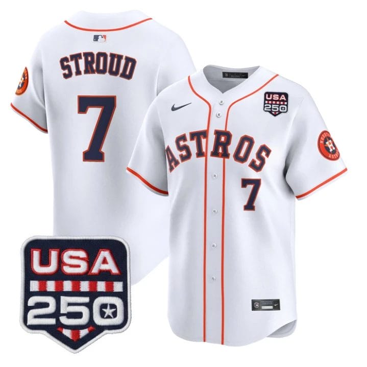 CJ Stroud Jersey #7 Houston Astros 250 USA Patch Limited Stitched by My Store